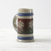 Witte blauwgroen bogung bierpul (Voorkant links)