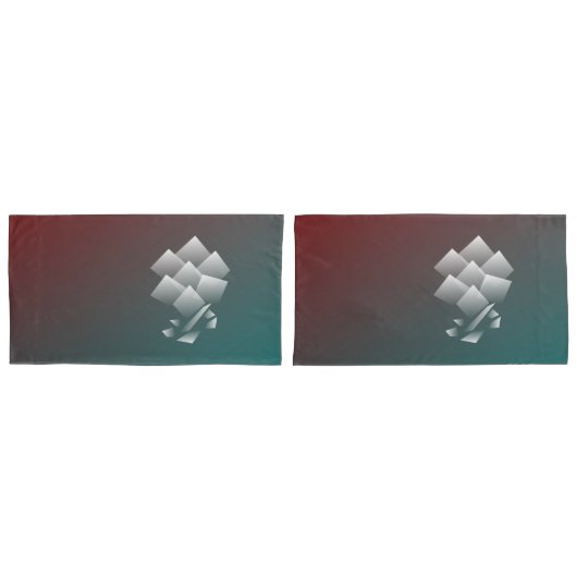 Witte blauwgroen bogung kussensloop (Voorkant-Set)