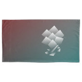 Witte blauwgroen bogung kussensloop (Voorkant-Links)
