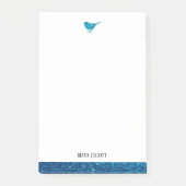 Witte & Blauwgroen Faux Glitter Vogel w / Rand, Na Post-it® Notes (Voorkant)
