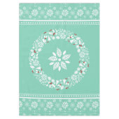 Witte & Blauwgroen Kerstkrans & Sneeuwvlokken Patr Tafelkleed (Voorkant)