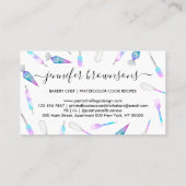 Witte Blauwgroen roze hologram bakkerij Chef Pastr Visitekaartje (Achterkant)