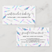 Witte Blauwgroen roze hologram bakkerij Chef Pastr Visitekaartje (Voorkant / Achterkant)