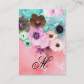 WITTE BLAUWGROEN ROZEN EN ANEMONSENSTROMEN MONOGRA VISITEKAARTJE (Achterkant)