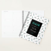 Witte Blauwgroen schaar & kammen Patroon Hair Styl Planner (Display)