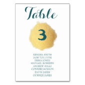 -witte/Blauwgroen WEDINGTABEL KAART (Achterkant)