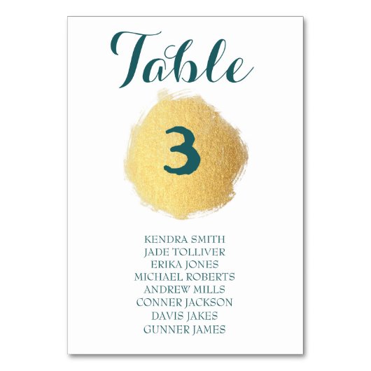 -witte/Blauwgroen WEDINGTABEL KAART (Voorkant)