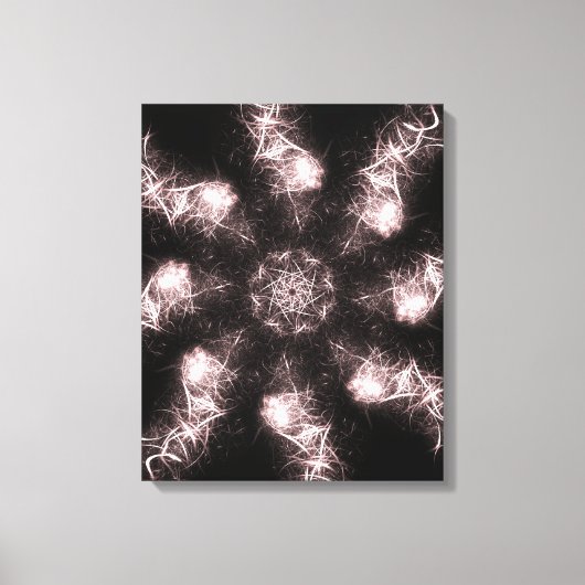 Witte Bliksem Plasma Fractale Kunst Canvas Afdruk (Voorkant)