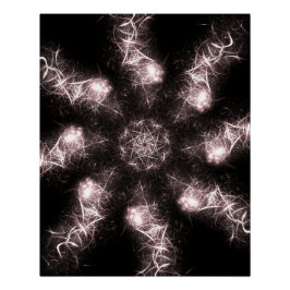 Witte Bliksem Plasma Fractale Kunst Perfect Poster