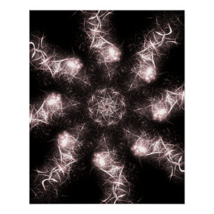 Witte Bliksem Plasma Fractale Kunst Perfect Poster