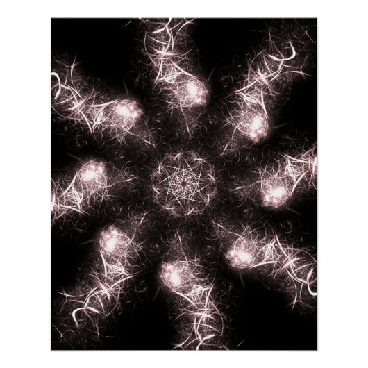Witte Bliksem Plasma Fractale Kunst Perfect Poster (Voorkant)