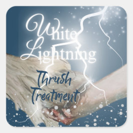 Witte bliksemschicht behandeling vierkante sticker