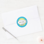 Witte Blimp Ballon Custom Ronde Sticker (Envelop)