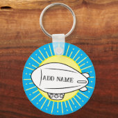 Witte Blimp Ballon Custom Sleutelhanger (Achterkant)