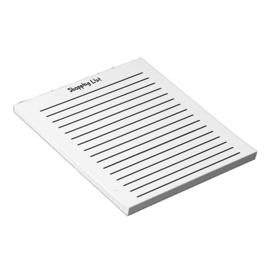 Witte blocnote van de Winkellijst (Schuin)