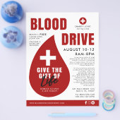 Witte Bloed Drive Donatie advertentie Gezondheid Flyer (Enkel)
