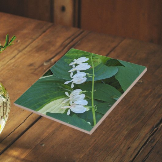 Witte Bloedend Hart Bloemstuk Tegeltje