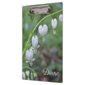 Witte bloeding Harten Floral gepersonaliseerd Klembord (Links)