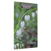 Witte bloeding Harten Floral gepersonaliseerd Klembord (Rechts)