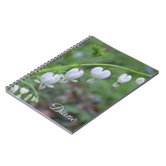 Witte bloeding Harten Floral Notitieboek (Linkerzijde)