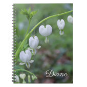 Witte bloeding Harten Floral Notitieboek (Voorkant)