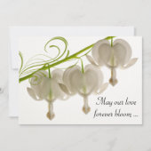 Witte bloeding Hearts Flowers Weddenschap Kaart (Voorkant)
