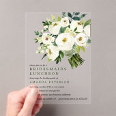 witte bloei | Boeket Bruidsmeisjes Luncheon Acryl Uitnodigingen (Insitu (Draagbaar))