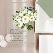 witte bloei | Boeket Bruidsmeisjes Luncheon Acryl Uitnodigingen