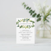 witte bloei | Floral WEDDING Hotel Accommodatie Informatiekaartje (Staand voorkant)
