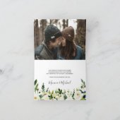 witte bloei | Huwelijksfoto Dank u kaart (Binnen)