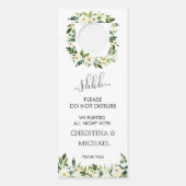 witte bloei | Huwelijksgast niet storen Deurhanger (Voorkant)