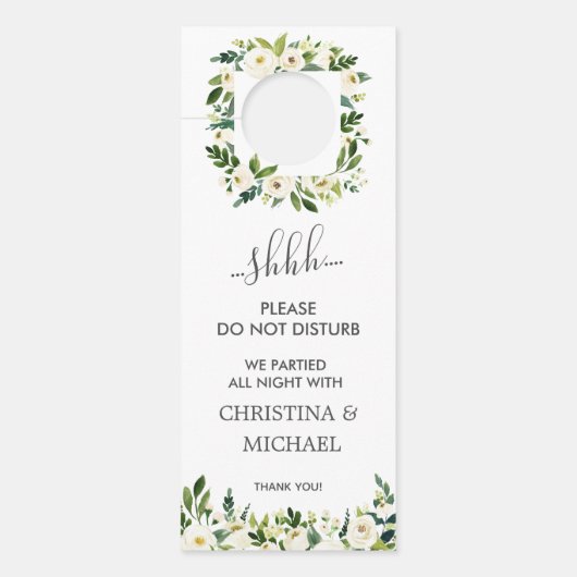 witte bloei | Huwelijksgast niet storen Deurhanger (Voorkant)