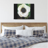 Witte bloeiende bloem canvas afdruk (Insitu (Slaapkamer))