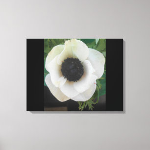 Witte bloeiende bloem canvas afdruk