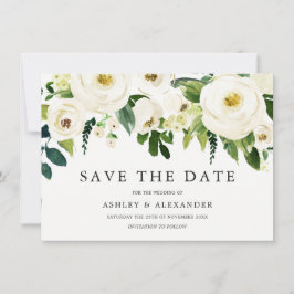Witte Bloeiende Bloemen Elegant Alle Seizoenen Save The Date