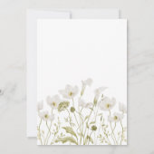 Witte bloeiende bloementuin bruiloftsborrel kaart (Achterkant)