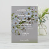 Witte bloeiende boom bruiloft kaart (Staand voorkant)