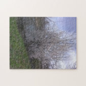 witte bloeiende boom tweede legpuzzel (Horizontaal)