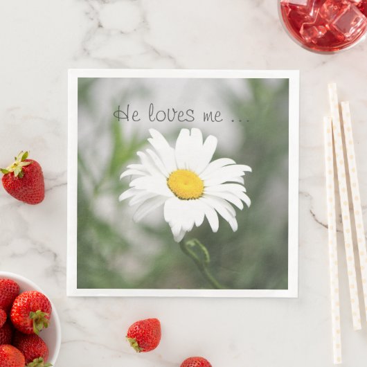  witte bloeiende daisy servetten (Insitu)