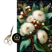 Witte Bloeiende Gumnut Decoupage Tissuepapier