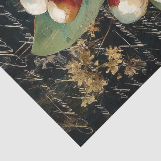 Witte Bloeiende Gumnut Decoupage Tissuepapier (Detail)