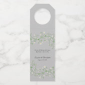 Witte Bloeiende Klimplant op Grijze Fles Hanger La (Voorkant)