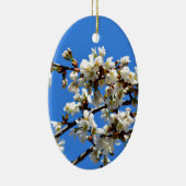 Witte bloeiende lenteboom witte bloesem keramisch ornament (Rechts)