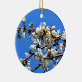 Witte bloeiende lenteboom witte bloesem keramisch ornament (Rechts)