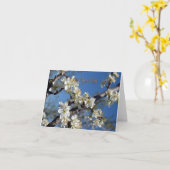 Witte bloeiende pruimenboomtak in de lente kaart (Gele Bloem)