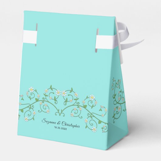 Witte Bloeiende Wijnstok Dank u Blauwe Favor Box Bedankdoosjes (Achterkant)