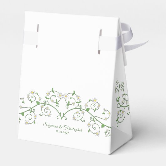 Witte Bloeiende Wijnstok Dank u Tent Favor Box Bedankdoosjes (Achterkant)