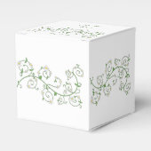 Witte Bloeiende Wijnstok Hart Klassieke Favor Box Bedankdoosjes (Voorkant Zijde)