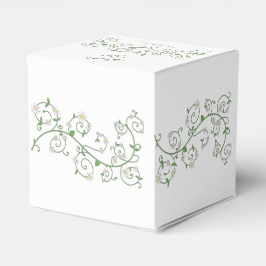 Witte Bloeiende Wijnstok Hart Klassieke Favor Box Bedankdoosjes (Achterkant)