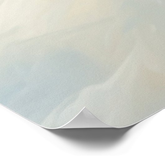 Witte bloem abstract schilderij. poster (Hoek)